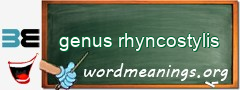 WordMeaning blackboard for genus rhyncostylis